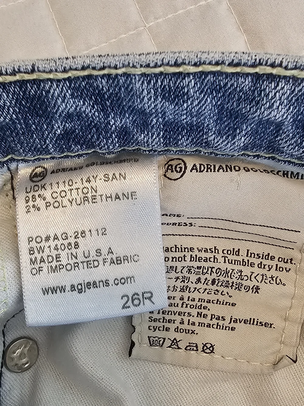 AG Adriano Goldschmied The Stilt Cigarette Leg Light Wash Jeans Womens 26R Ankle - Picture 9 of 10